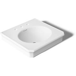 24 in. Pedestal/Console Rectangular Bathroom Sink in White