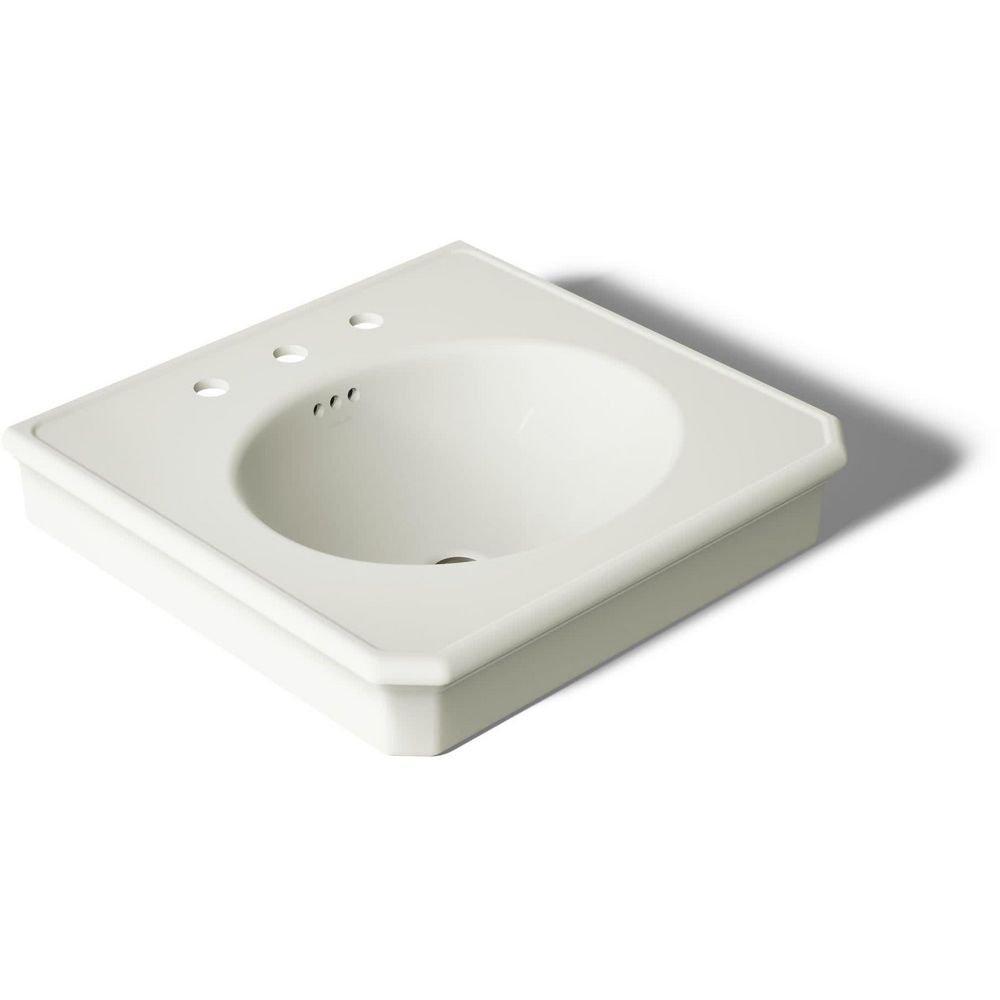24 in. Pedestal/Console Rectangular Bathroom Sink in Dune 