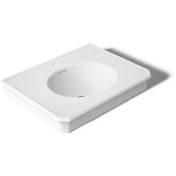 30-1/8 in. Pedestal/Console Oval Fireclay Bathroom Sink in White