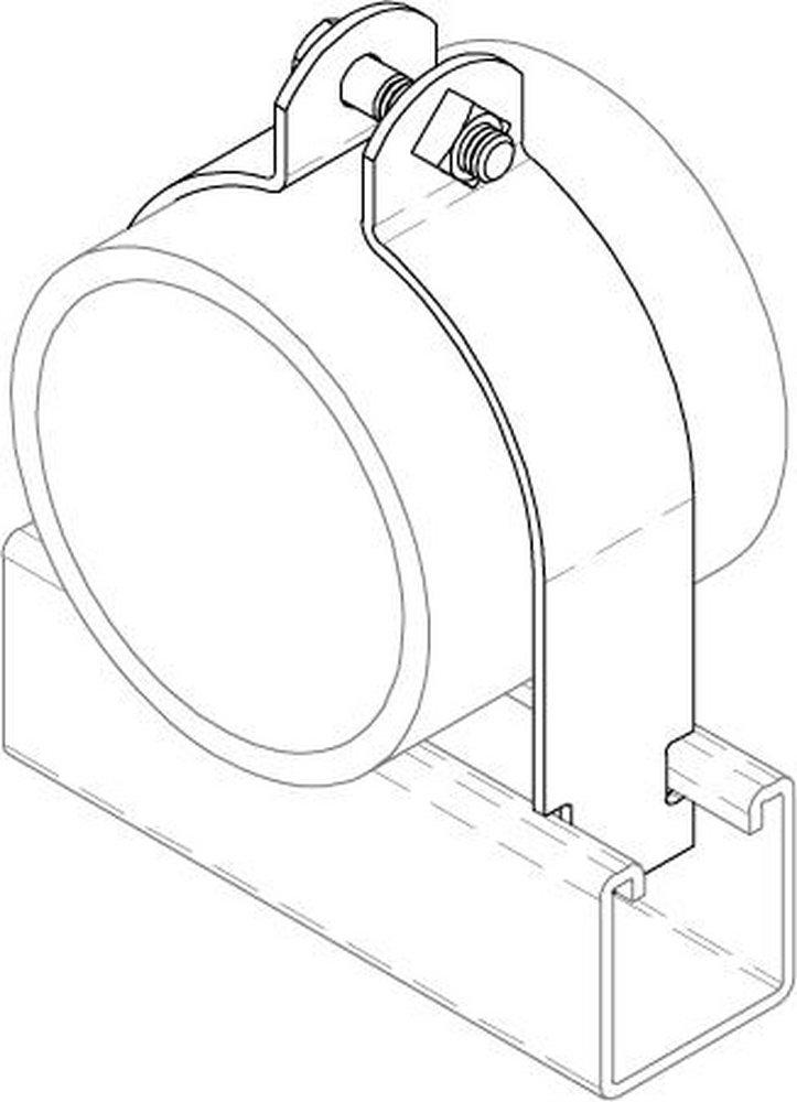 PHD Manufacturing Electrogalvanized Low Carbon Steel Strut Pipe Clamp 