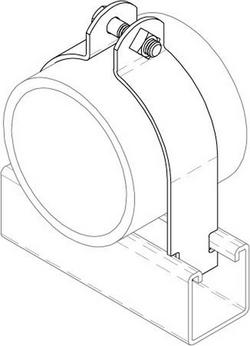 4 in. Electrogalvanized Low Carbon Steel Strut Pipe Clamp