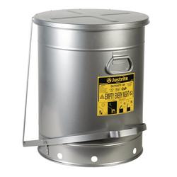 Oily Waste Can 21 Gallon Foot-Operated Self-Closing Soundgarda Cover Silver