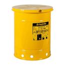 Oily Waste Can 10 Gallon Hand-Operated Cover Yellow 
