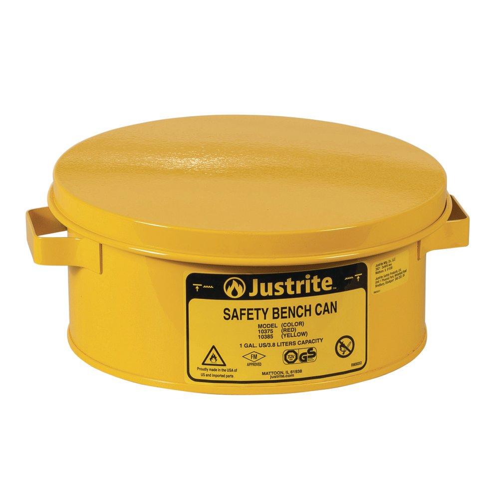 Bench Can Without Parts Basket 4 Liter Plated Steel Dasher Hinged Cover Steel in Yellow 