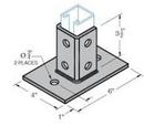 8 in. 2- Hole Electro-Galvanized Strut Post Base for 1-5/8 in. Strut