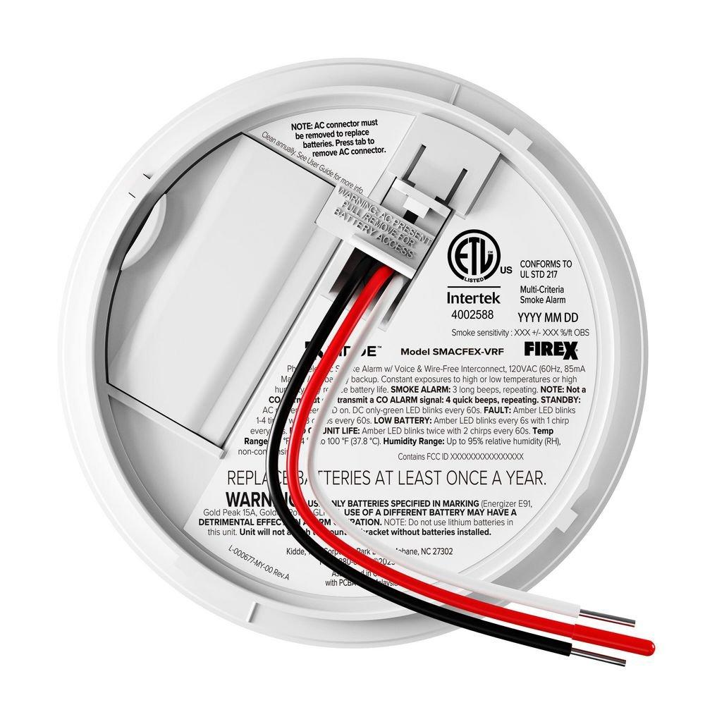 Firex Smoke Alarm Hardwired + Wireless Interconnect with AA Backup Battery 