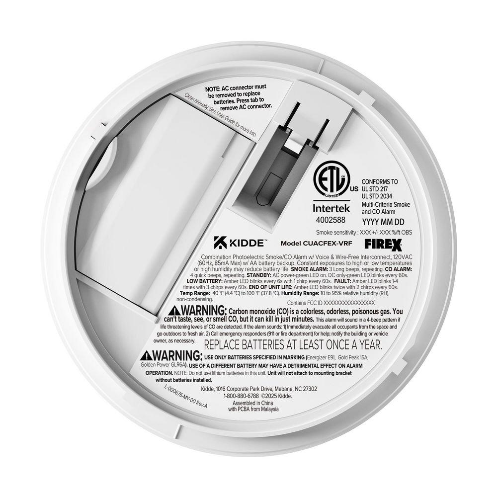 Firex Combo Alarm Hardwired + Wireless Interconnect with AA Backup Battery 