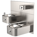 Haws&reg; Satin Stainless Steel Barrier-Free Double Wall Mount Drink Fountain 