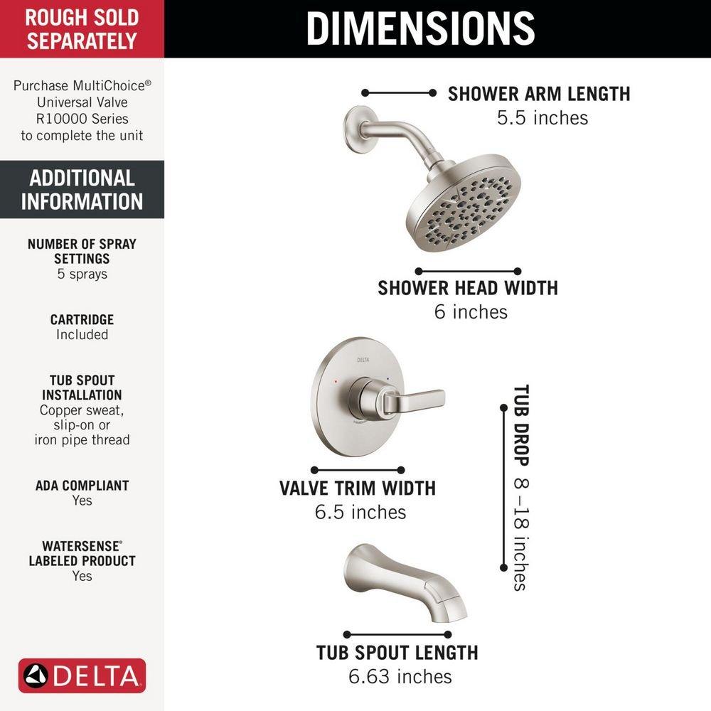 Delta Lineax: Monitor 14 Series Tub & Shower Trim 
