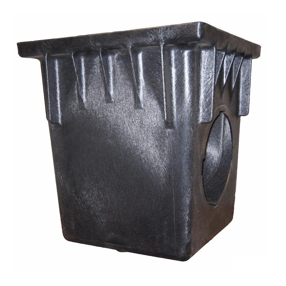 NDS Black 18 in. 1-Piece 2-Hole Catch Basin Black 