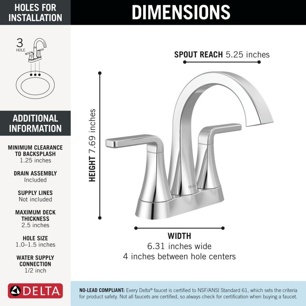Delta Lineax: Two Handle Centerset Bathroom Faucet 