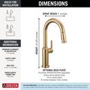Delta Cordova: Single Handle Pull-Down Bar/Prep Faucet 