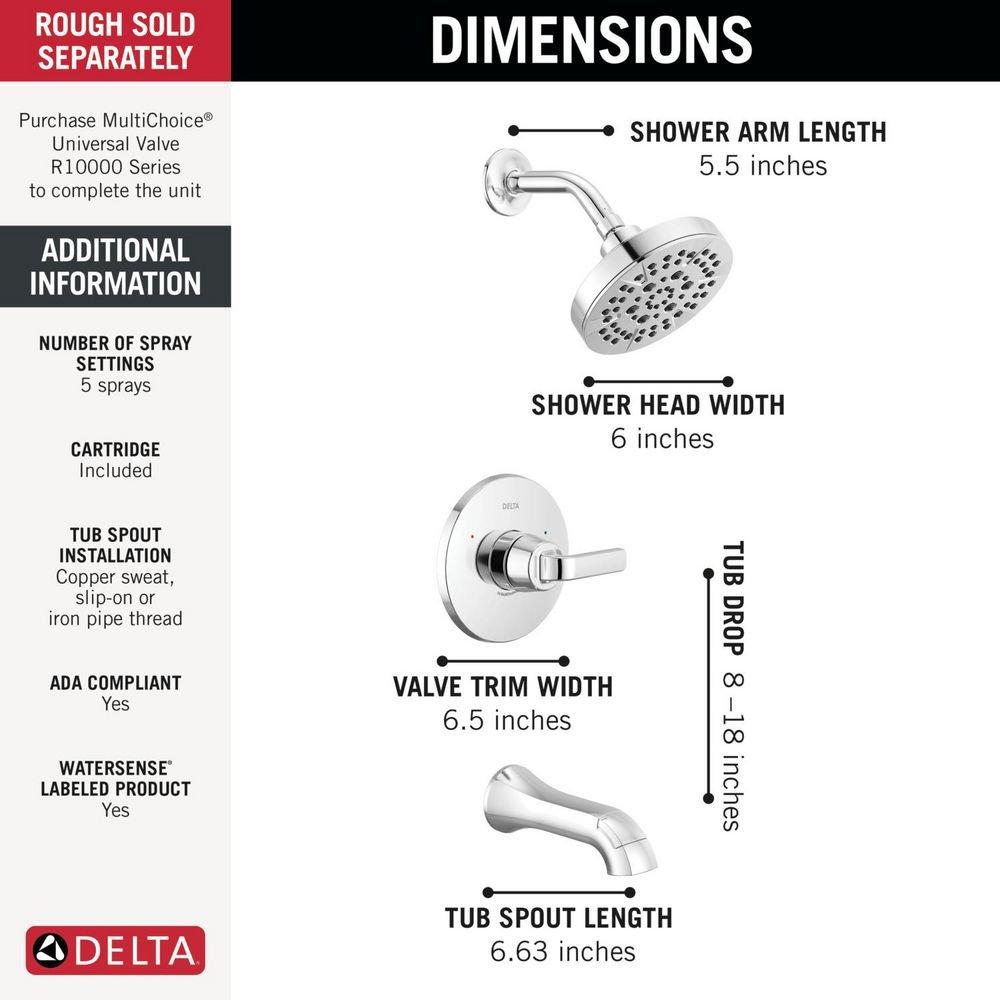 Delta Lineax: Monitor 14 Series Tub & Shower Trim 