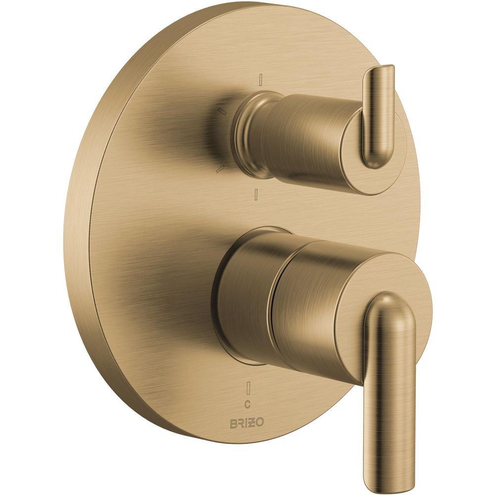 Brizo Roccesco: Pressure Balance Valve with Integrated 6-Function Diverter Trim - Less Handles 