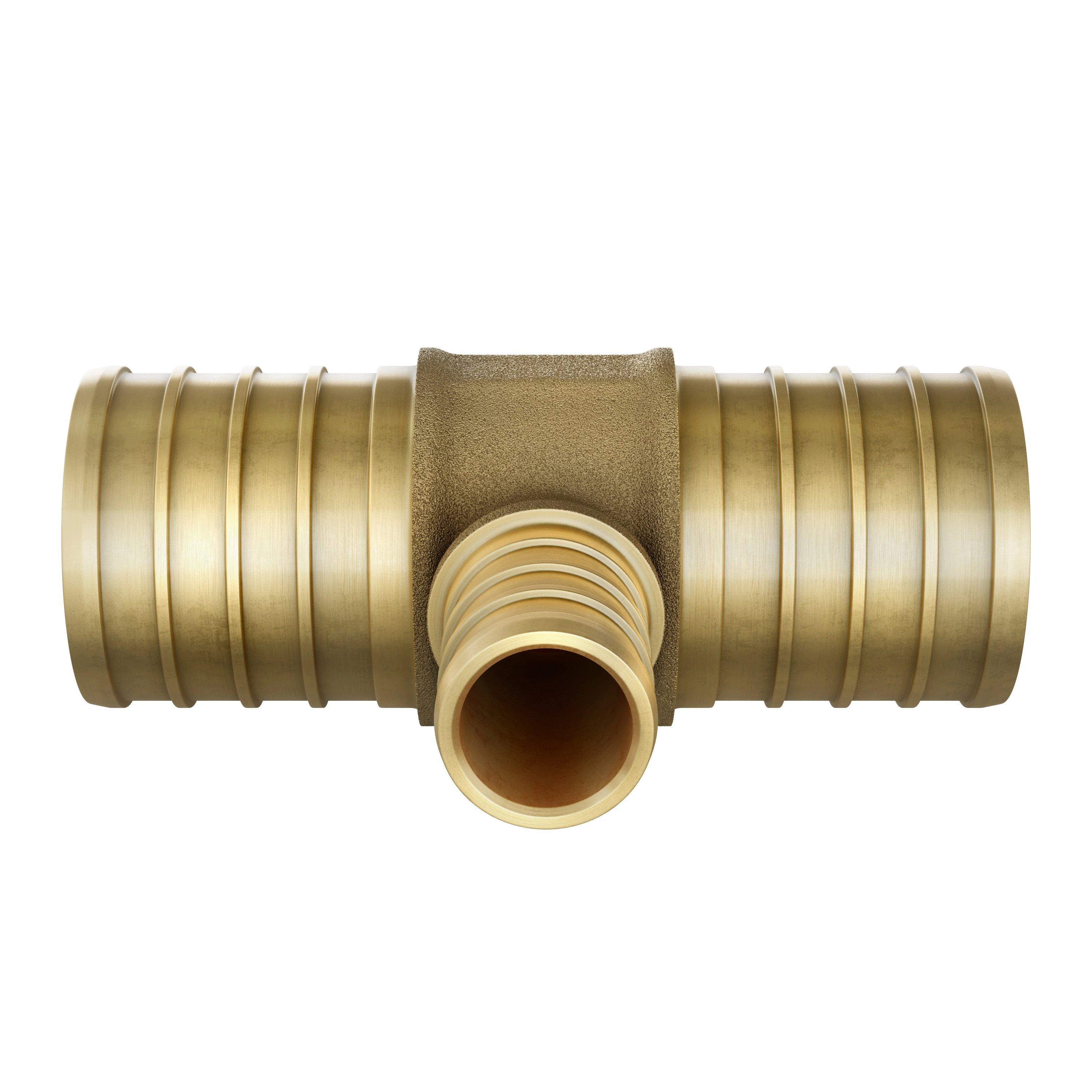 1-1/2 in. x 1-1/2 in. x 1 in. Brass PEX Tee 