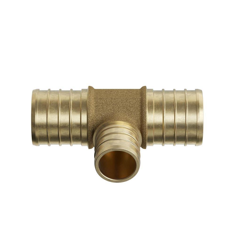 2 in. x 2 in. x 1-1/4 in. Brass PEX Tee image number 0