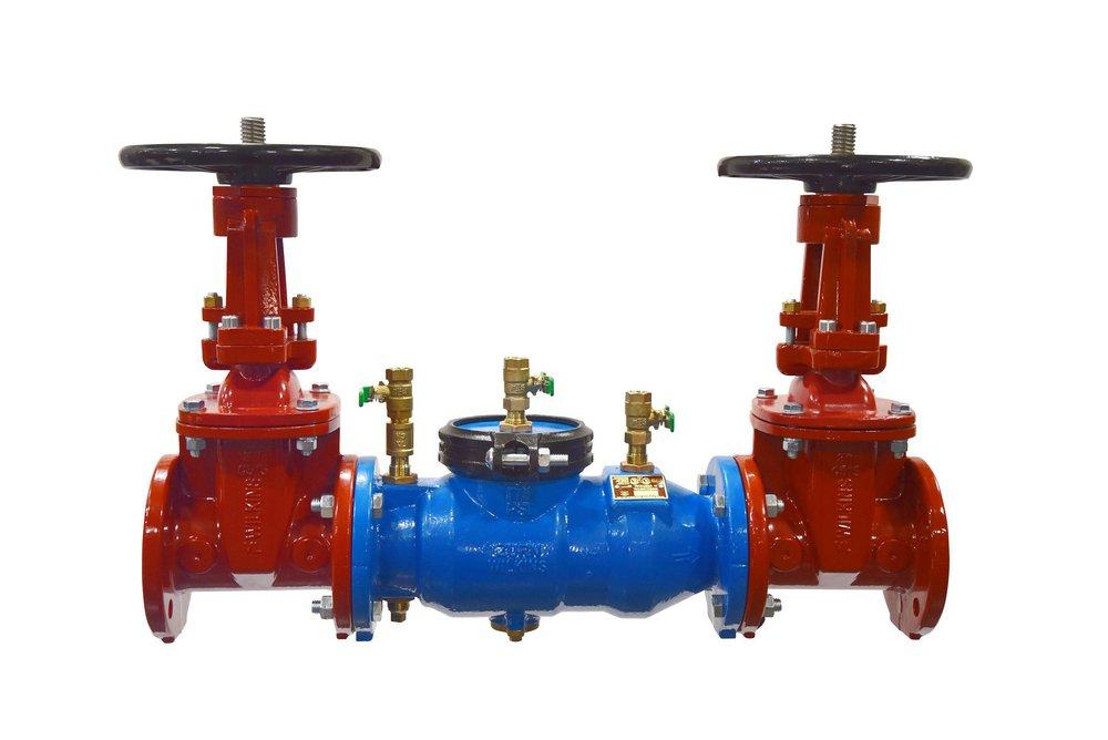 Zurn Wilkins Red Epoxy Coated Ductile Iron Flanged 175 psi Backflow Preventer 