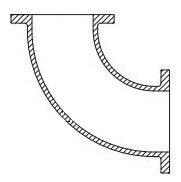Tyler Union Flanged Ductile Iron C110 Full Body 90 Degree Bend 