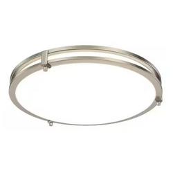 Saturn LED Indoor Flush Mount Celing Fixture 16" Round Switchable CCT in Brushed Nickel