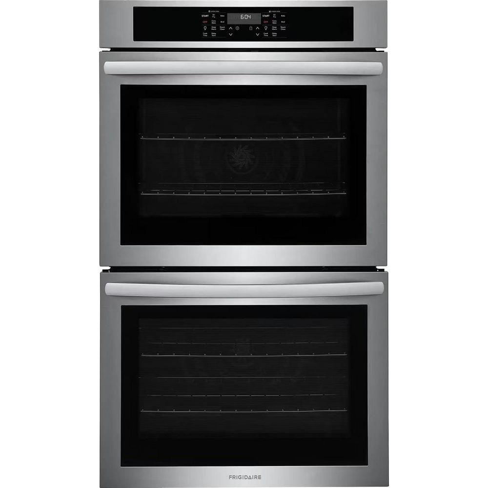 30" W 10.6 Cu Ft Built In Double Wall Oven with Air Fry and Convection in Stainless Steel 
