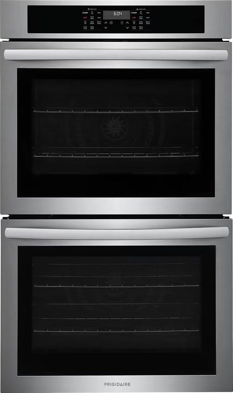 30" W 10.6 Cu Ft Built In Double Wall Oven with Air Fry and Convection in Stainless Steel 