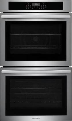30" W 10.6 Cu Ft Built In Double Wall Oven with Air Fry and Convection in Stainless Steel