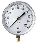 4-1/2 x 1/4 in. NPT 100 psi Aluminum Pointer, Brass Restrictor, Copper Alloy Movement and Stainless Steel Case Pressure Gauge