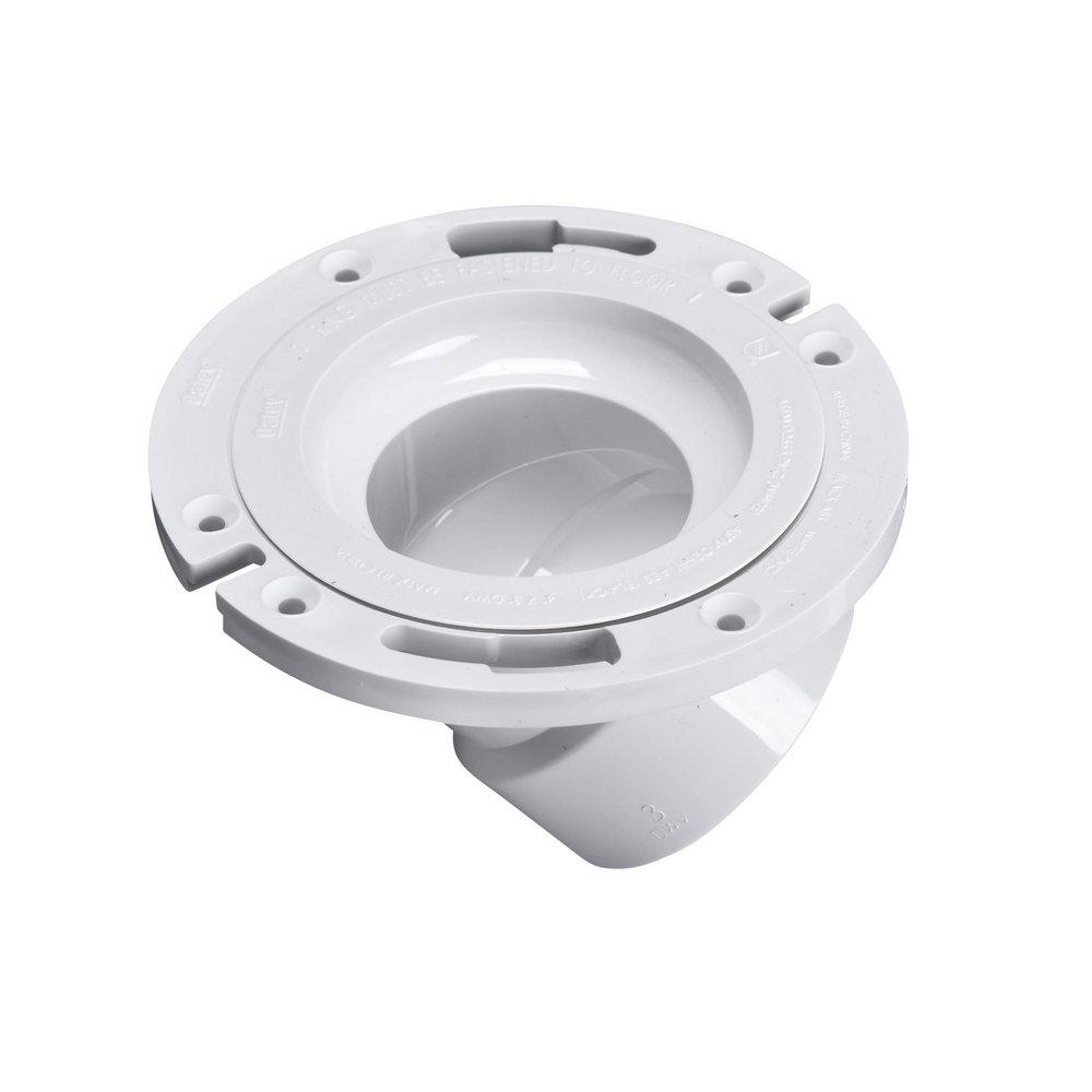 Oatey&reg; White 4 x 3 in. PVC 45 Swivel Closet Flange 
