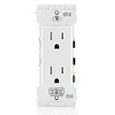Lever Edge 15A / 20A Feed-Through Tamper-Resistant Duplex Outlet in White 