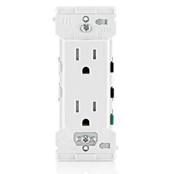 Lever Edge 15A / 20A Feed-Through Tamper-Resistant Duplex Outlet in White