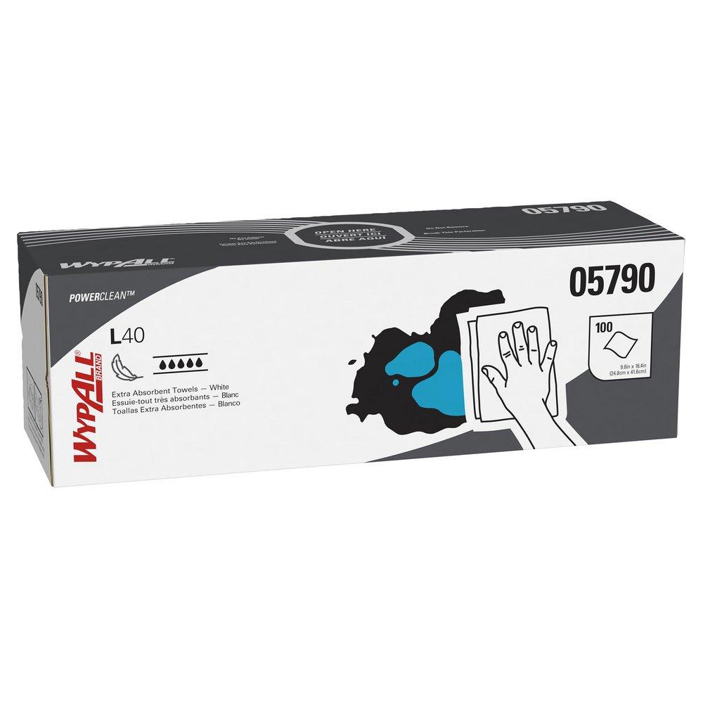 WypAll&reg; White 13 in. Pop-Up Wipes in White 