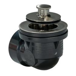 Plastic Push-Pull Drain in Satin Nickel