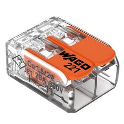 Splicing Connector 2-Conductor with Operating Levers 20-10 Awg Transparent Housing - Box of 50