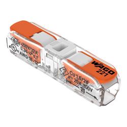 Inline Splicing Connector with Lever for All Conductor Types 12 Awg (Max.) 2-Conductor Transparent Housing White Cover - Box Of 60