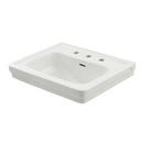 27-1/2 in. Rectangular Vitreous China Pedestal Bathroom Sink in Cotton