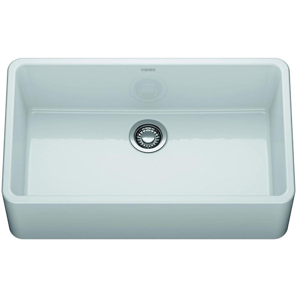 33 in. Farmhouse Fireclay Single Bowl Kitchen Sink in Glossy White 