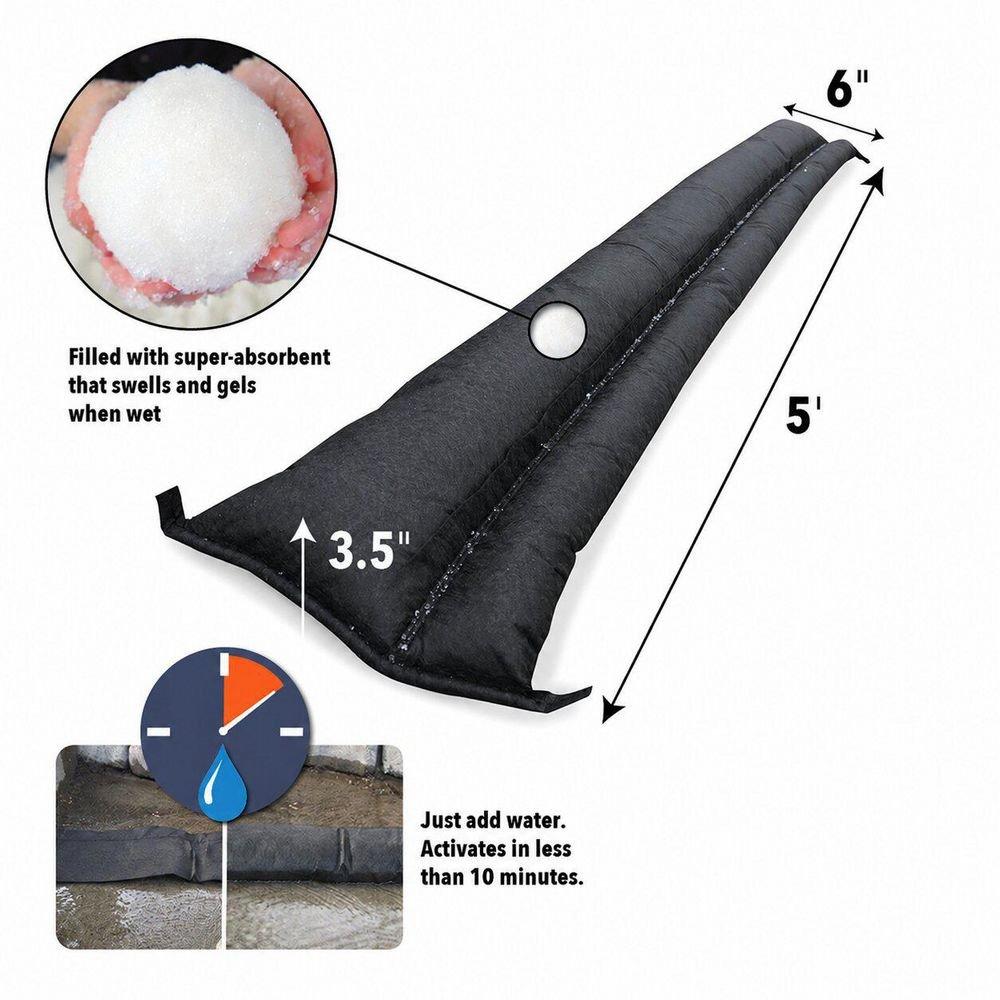 Duffel Bag Flood Barrier Kit, (14) 5 ft. Water-Activated Barriers 