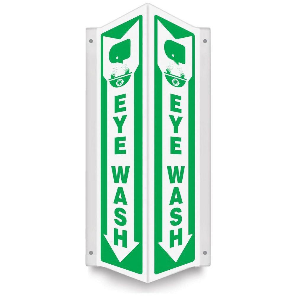 Projection Sign 3D Style EYE WASH Down Arrow 18 x 4 Panel Plastic 