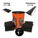 Grab & Go Flood Barrier & Flood Bag Emergency Kit, (5) 5 ft. Barriers and (10) Flood Bags 