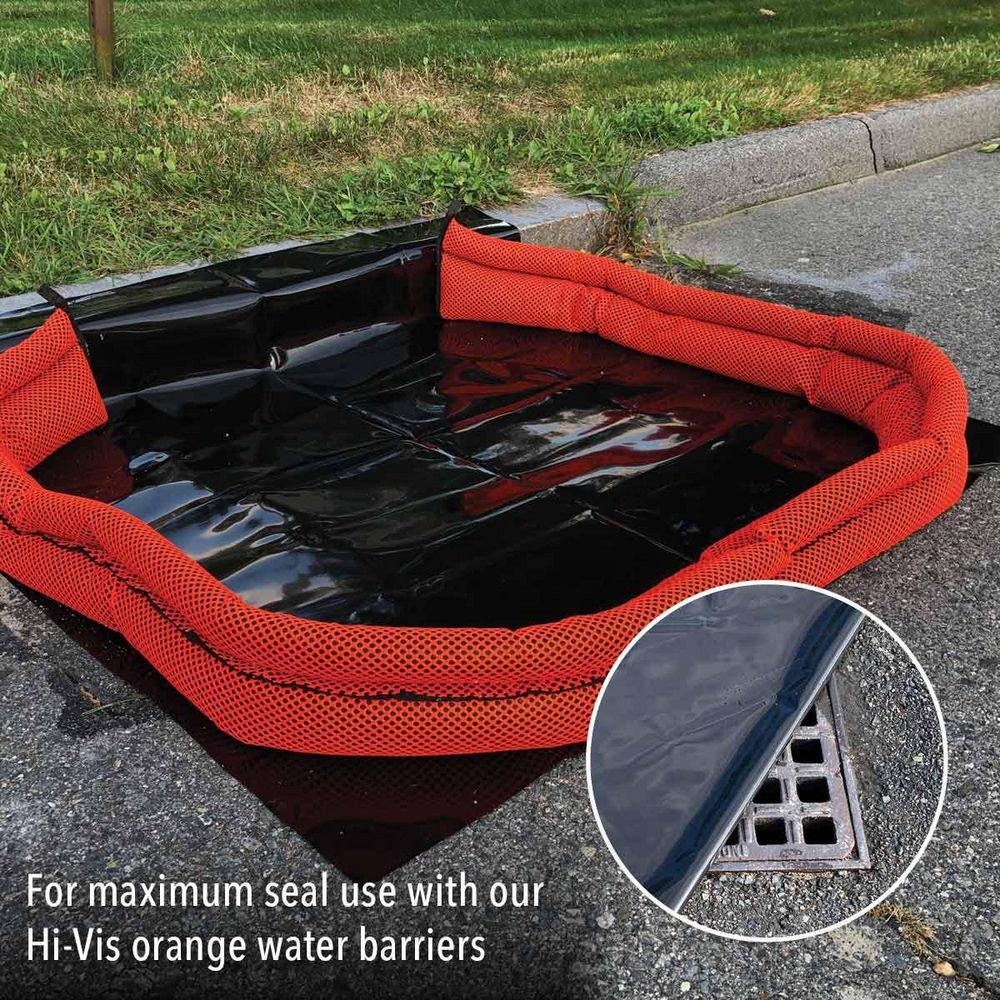 Grab & Go Hi-Vis Flood Barrier Kit, (4) 10 ft. Water-Activated Barriers 
