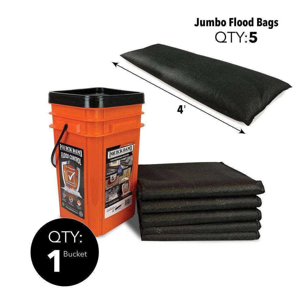 Grab & Go Jumbo Water-Activated Flood Bag Kit, 1 ft. x 4 ft., (Pack of 5) 