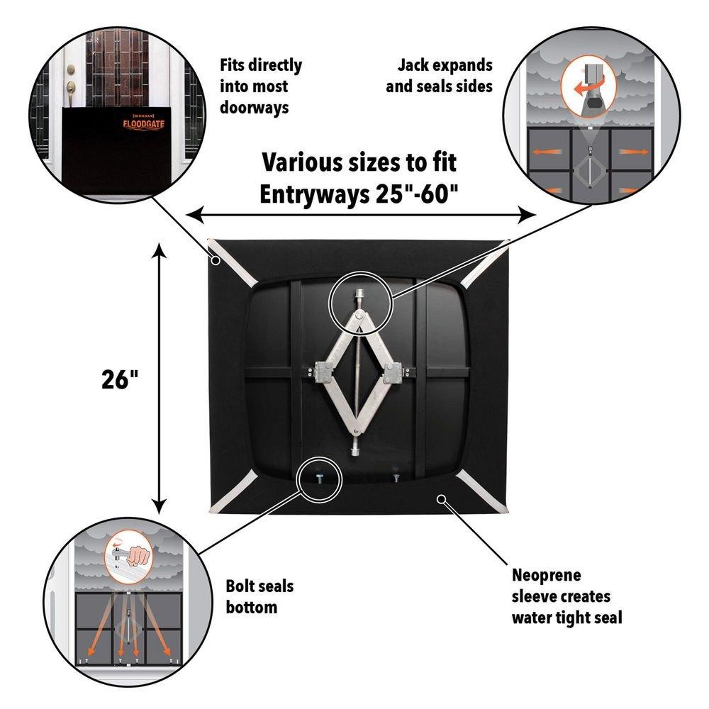Flood Gate Doorway Flood Barrier, Fits 45 in. to 50 in. Openings 