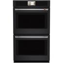 30"W Smart Electric 10 Cu Ft Double Drop Door Wall Oven with Air Fry, Convection, Cook Cam, Speakers, and Sabbath Mode in Matte Black 