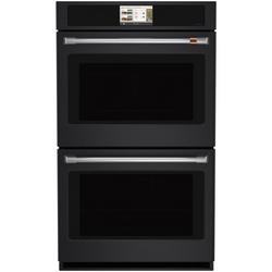 30"W Smart Electric 10 Cu Ft Double Drop Door Wall Oven with Air Fry, Convection, Cook Cam, Speakers, and Sabbath Mode in Matte Black