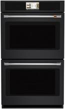 30"W Smart Electric 10 Cu Ft Double Drop Door Wall Oven with Air Fry, Convection, Cook Cam, Speakers, and Sabbath Mode in Matte Black