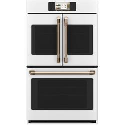 30"W Electric Smart Wi-Fi 10 Cu Ft  Double Wall Oven - Top Double Door - with Air Fry, 7 Inch LCD Touch Screen, and Speakers in Matte White
