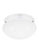 4-3/4 x 7-1/2 in. 60 W 1-Light Medium Flush Mount Ceiling Fixture in White