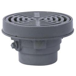 4 in. No Hub Cast Iron Floor Drain with 8 in. Round Strainer