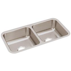 31-3/4 in. Undermount Stainless Steel Double Bowl Kitchen Sink in Lustrous Satin