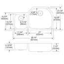 Elkay Lustrous Highlighted Satin Double Bowl Undermount Kitchen Sink with Rear Center Drain 